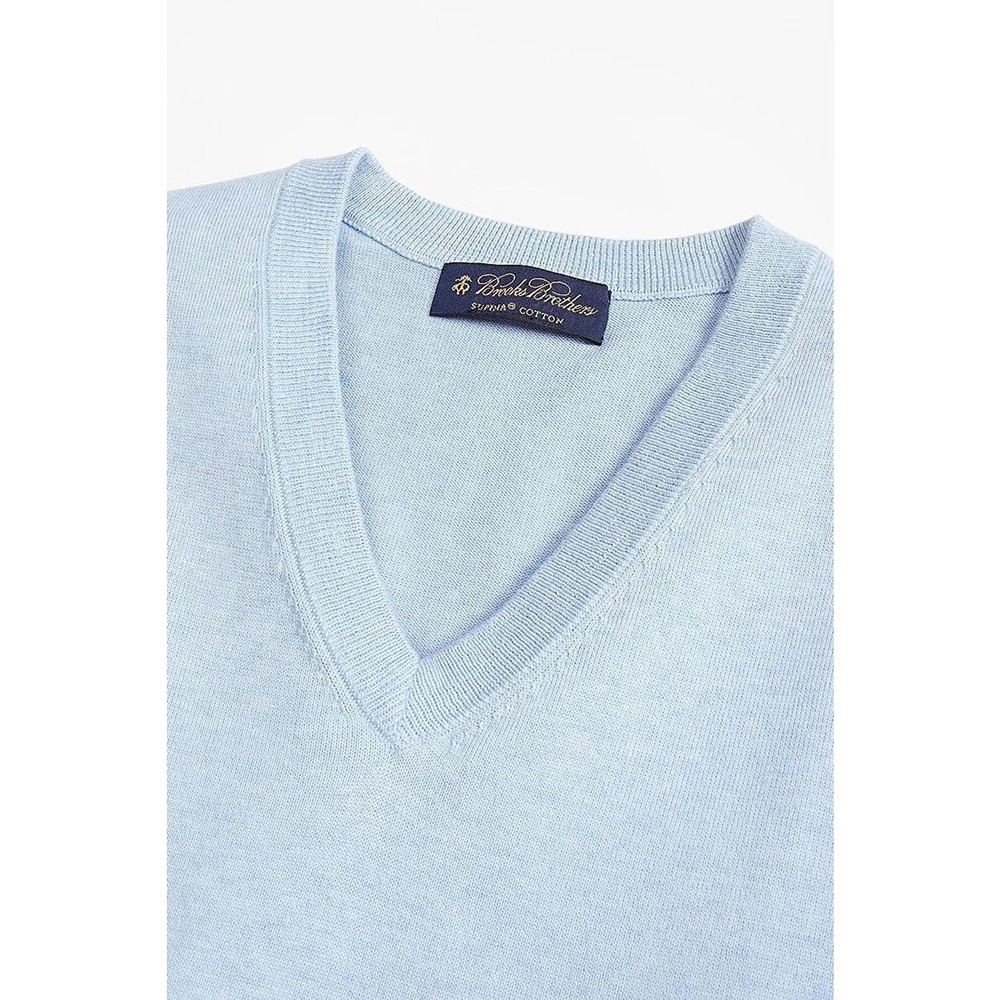 NWT Brooks Brothers Supima Cotton V-neck Sweater Vest Blue Men's Size XL H14215 - Picture 4 of 9